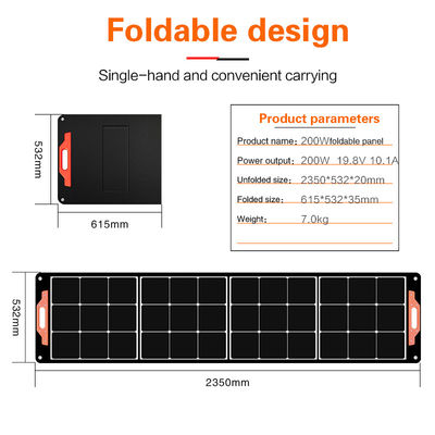 Panel Surya Portable Monokristalin Modul Surya 200W Untuk Camping Outdoor