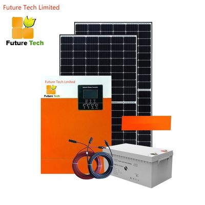 Home Off Grid Panel Surya Polikristalin Dengan Inverter 5.5KW dengan oranye
