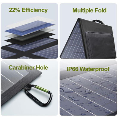 IP67 Waterproof Portable Solar Panel Foldable Charger 60W Untuk Laptop Seluler