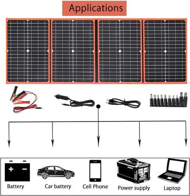 80W Portable Solar Panel Foldable Backpacking Charger Ringan Untuk Luar Ruangan
