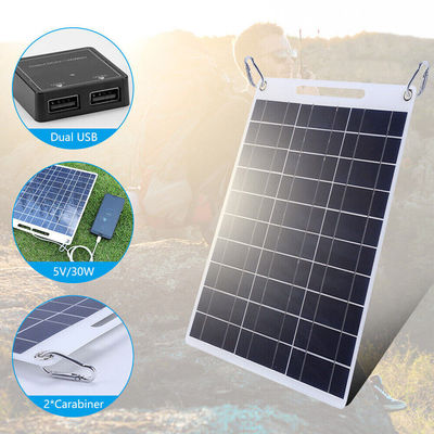 Panel Surya Portable Polycrystalline Silicon Lipat Menjelajah Solar Modul 30W