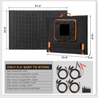 100W Off Grid Foldable Solar Charger Portable Solar Panel Kit Untuk Camping