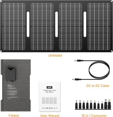 40W Portable Solar Panel 15V DC Outlet untuk Outdoor Camping Hiking