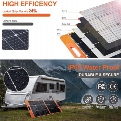Paket Sistem Surya RV Off Grid 100W yang Lipat Untuk Kemping Hiking