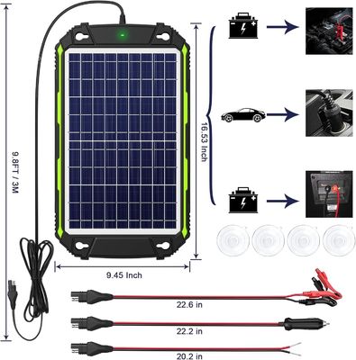 10W 12V Waterproof Solar Battery Charger Maintainer untuk Mobil Boat Marine RV