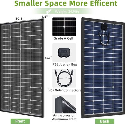200W Solar Monocrystalline Pv Panel Modul 12V 10BB Untuk RV Rumah
