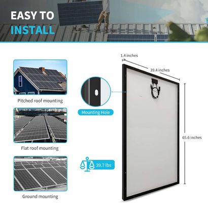 24V 320W Panel Surya Monocrystalline On Off Grid Untuk Trailer RV