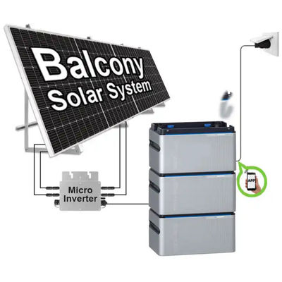 400W Balkon Solar Photovoltaic Panel Pada Sistem Grid Untuk Perumahan