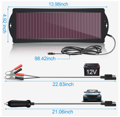 Portable Trickle Solar Charger Power Bank 1.8W 12V airproof pengisian surya