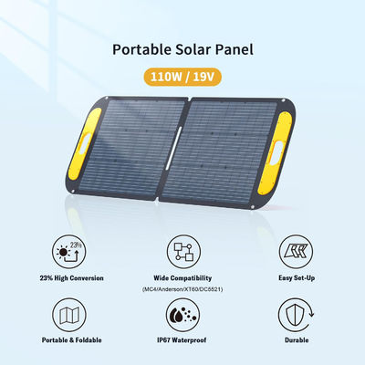 Panel Surya Mono Hybrid Portable 110W 19V IP67 Waterproof