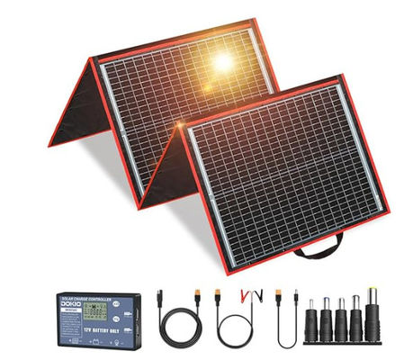 FT160 Portable Flexible Solar Cells Charger System 160W 18V dengan ABS hitam