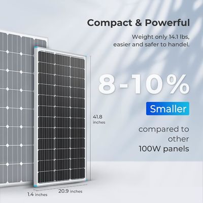 Panel Surya PV Monokristalin Balkon 100 Watt 12V OEM
