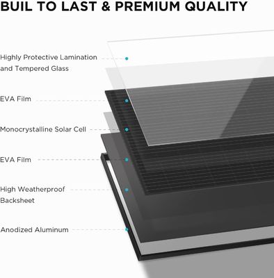 12V 200 Watt Panel Surya Modul Surya Monokristalin IP68 Waterproof