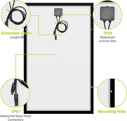 250W 15V Monocrystalline Sloar Panel PV Modul Off Grid Ringan