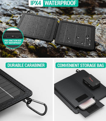 10W Portable Solar Charger Bank Untuk Camping 5V 2A Waterproof IPX4