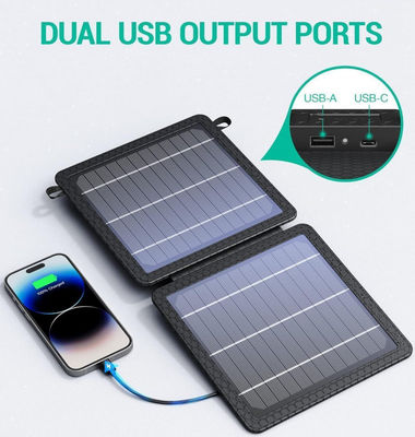 10W Portable Solar Charger Bank Untuk Camping 5V 2A Waterproof IPX4