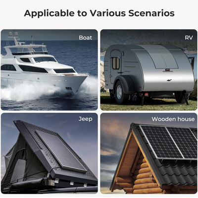 ETFE Hitam 100 Watt Panel Surya Monocrystalline Fleksibel Sel Surya untuk kapal pesiar,camper,RV, 4WD