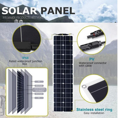 300W Monocrystalline Usb Solar Panel Kit Untuk Motorhome 50A 12-24V