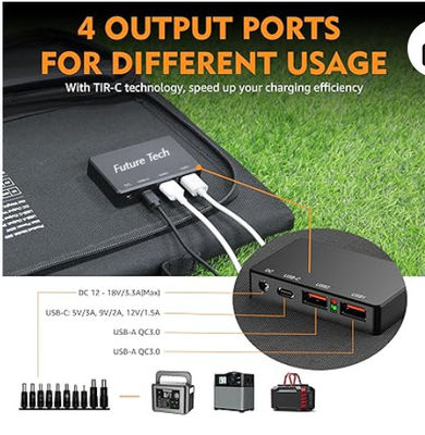 FTB70000 Power Bank dengan Generator Surya 350W, Panel Surya 60W dan Kit Lampu LED USB 10W