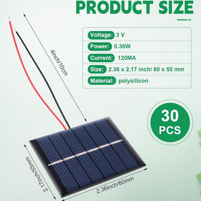 Polycrystalline Portable Flexible Solar Panel Cells System 120MA Untuk senter