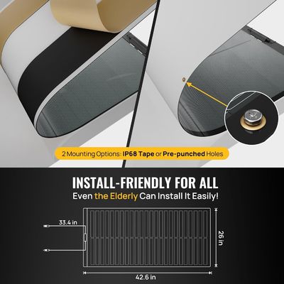 100W Amorf Solar Monocrystalline Panel CIGS Thin Film Ringan
