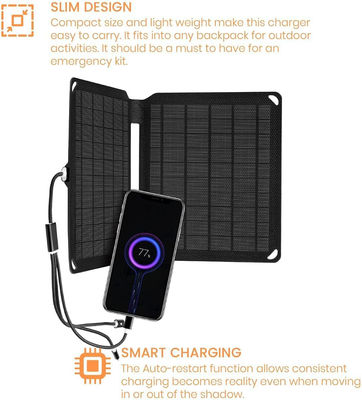 Sel Surya Monocrystalline Portable ETFE Pengecas Panel Surya 10W 5V