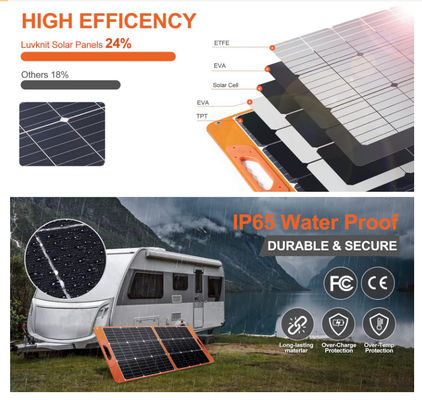 100 Watt Selimut surya lipat Panel surya portabel untuk ruangan