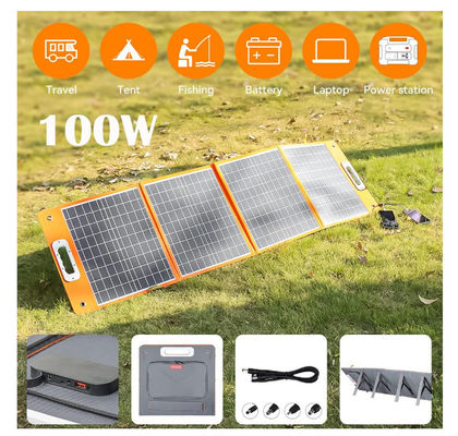 Pengisi daya panel selimut surya lipat 18V 100W Disesuaikan dengan output DC