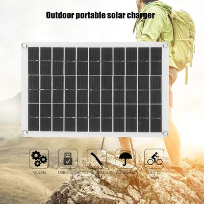 Panel Surya Portable Ringan Sel Monokristalin 100W 12/24V USB Output