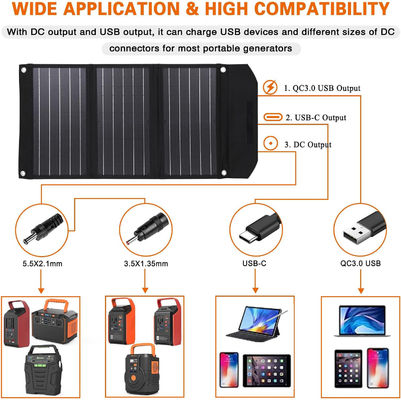 30W Foldable Portable Solar Panel Charger Kit Untuk Camping Luar Ruangan