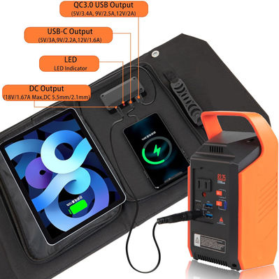 30W Foldable Portable Solar Panel Charger Kit Untuk Camping Luar Ruangan