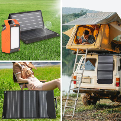30W Foldable Portable Solar Panel Charger Kit Untuk Camping Luar Ruangan