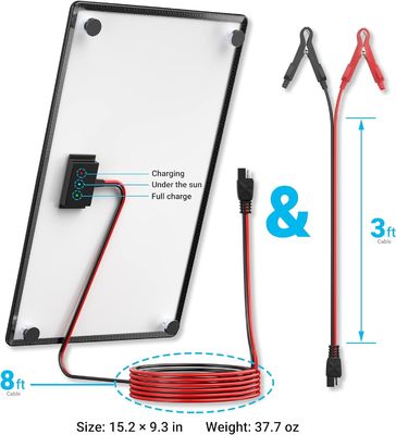 10W 12V Magnetic Solar Battery Charger Trickle Maintainer Waterproof Untuk Perahu