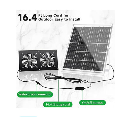 FTB20 Outdoor Solar Panel Kit Powered Exhaust Fan Untuk Coop Ayam IP65 Waterproof