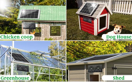 FTB20 Outdoor Solar Panel Kit Powered Exhaust Fan Untuk Coop Ayam IP65 Waterproof
