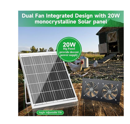 FTB20 Outdoor Solar Panel Kit Powered Exhaust Fan Untuk Coop Ayam IP65 Waterproof
