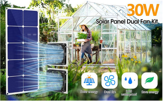 FTBM30 Solar Panel Fan Kit, 30W, Daya Surya, Portable Weatherproof IP65