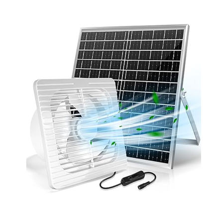Putih Monocrystalline Mini Solar Panel Kit Brushless Fan 30W 8 &quot;