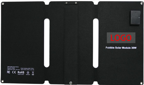 Pengisi daya panel selimut surya lipat 30W disesuaikan dengan output DC